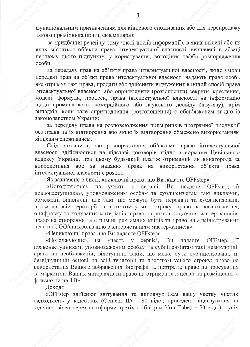 Доходи із OFFstep це роялті чи ні